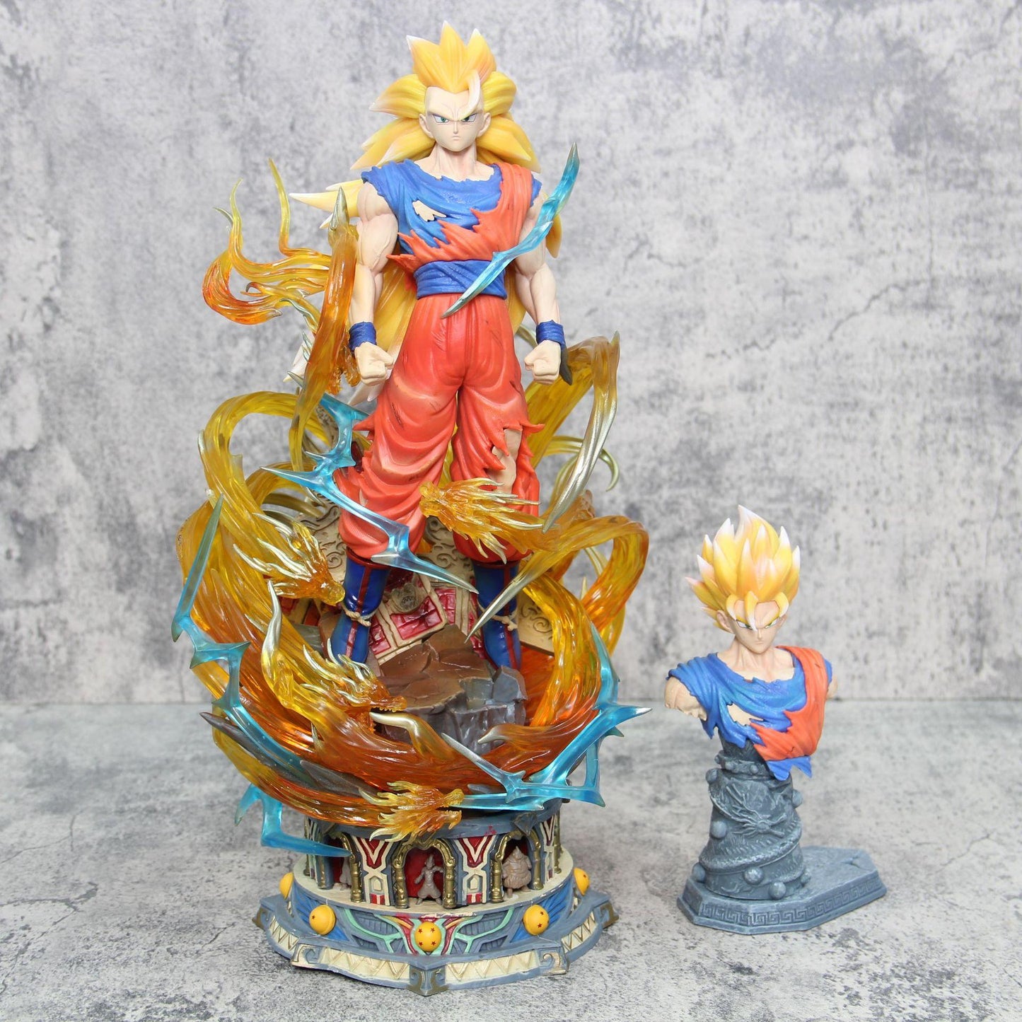 Super Tri Goku Super Saiyan Double Headed Statue Boxed Figure Model Ornament